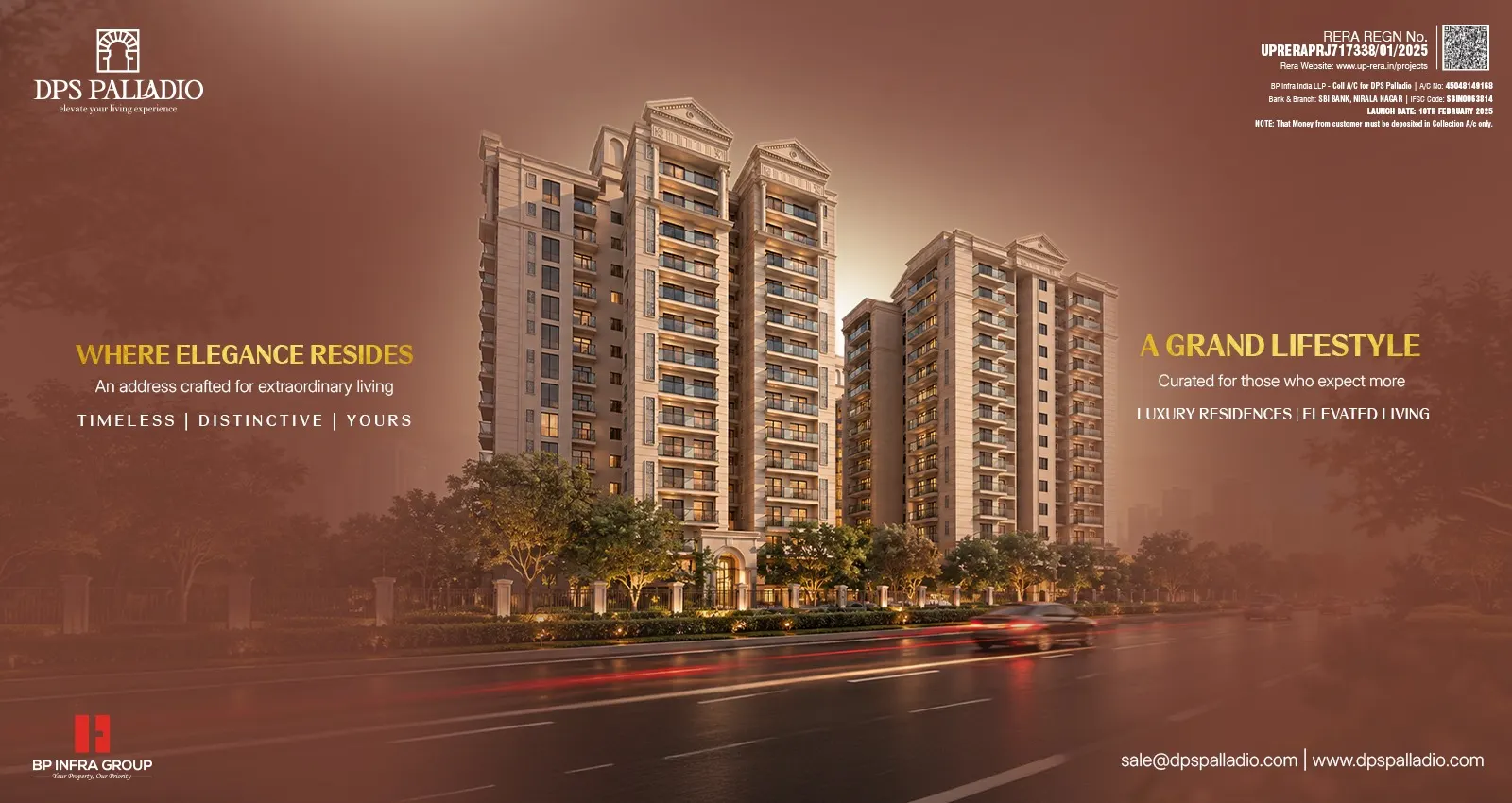 DPS Palladio real estate brand identity and marketing creative