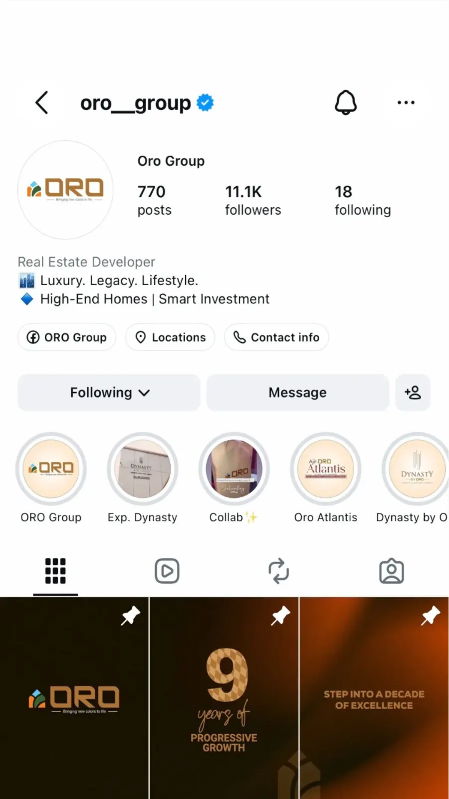 ORO Group Real Estate Instagram Campaign