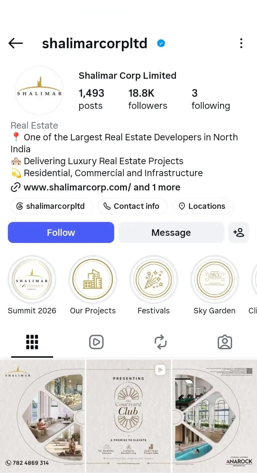 Shalimar Courtyard Instagram Profile Showcase